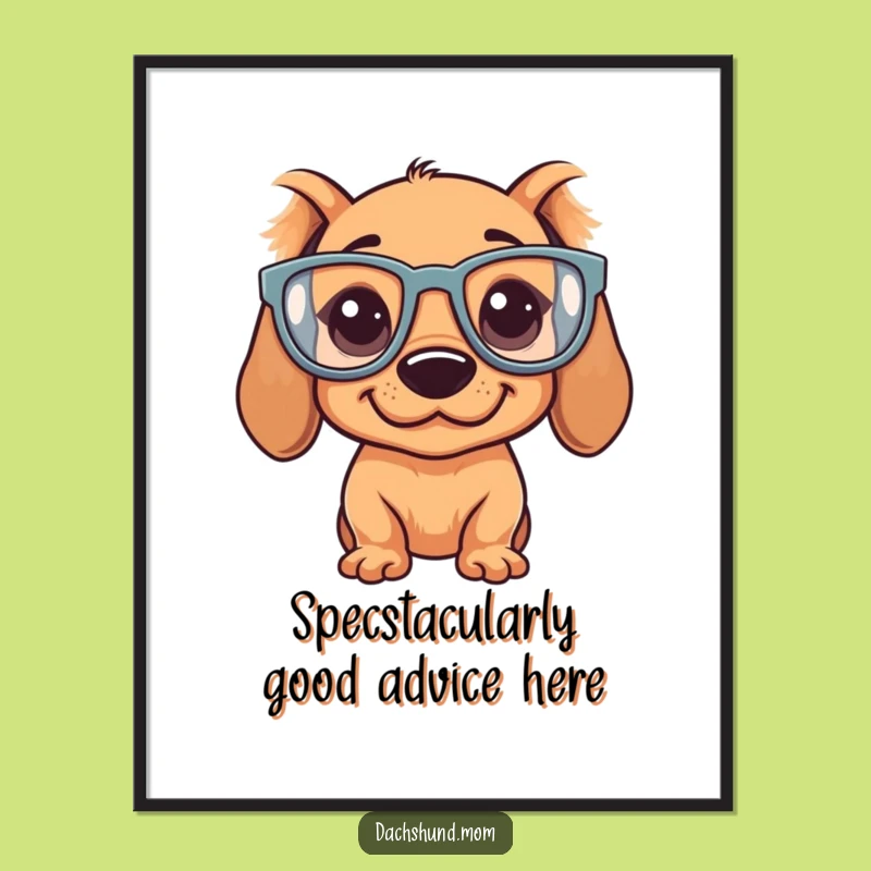 Funny Free Printable Dachshund Wall Art: Goofy Dog Glasses Downloadable Decor