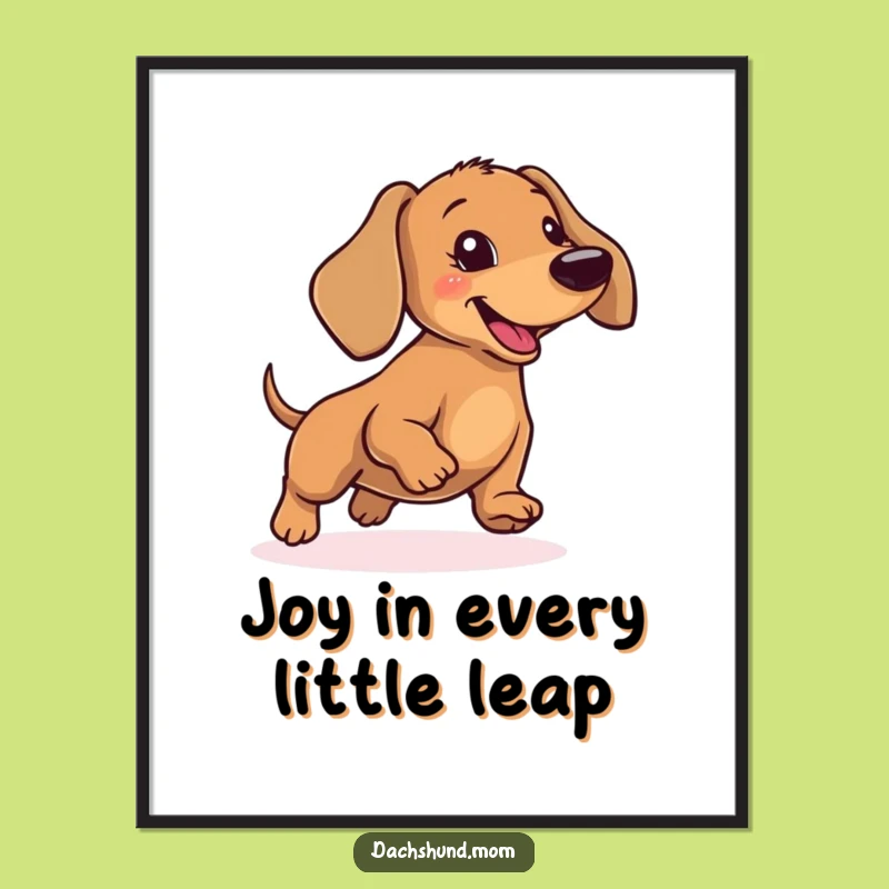Free Printable Funny Hopping Dachshund Art - Joyful Downloadable Wall Decor Gift