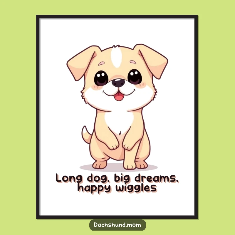 Playful Free Printable Long Dog Art: Wiggly Pup Wall Decor, Hilarious Downloadable Gift