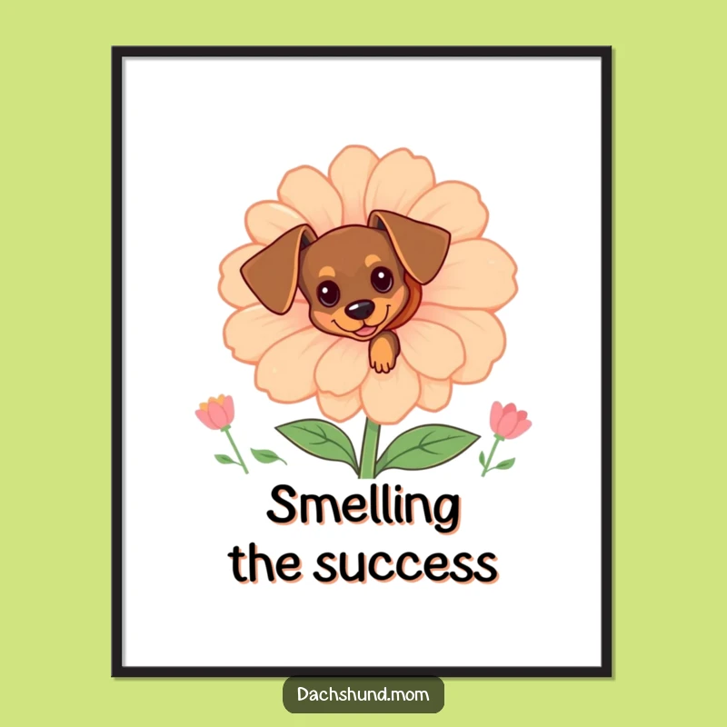 Free Printable Dachshund Wall Art: Peek-a-Boo Pup by Cheerful Flower Decor