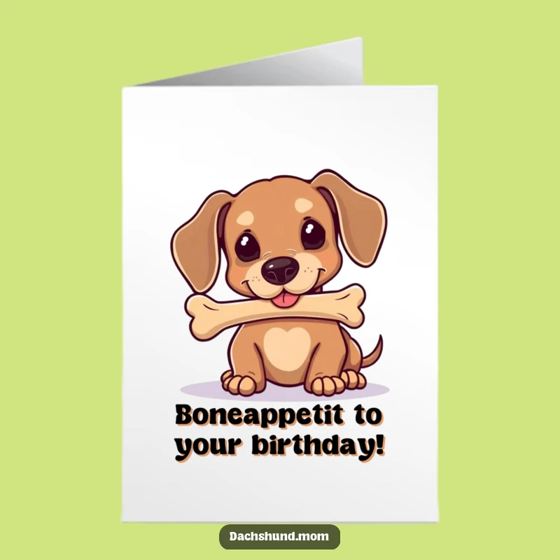 Free Printable Birthday Card: Dachshund Bone Balance, Hilarious Doggy Birthday Gift