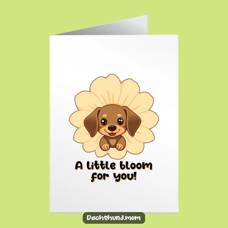 Free Printable Birthday Card: Dachshund & Flower Fun, a Funny Downloadable Gift
