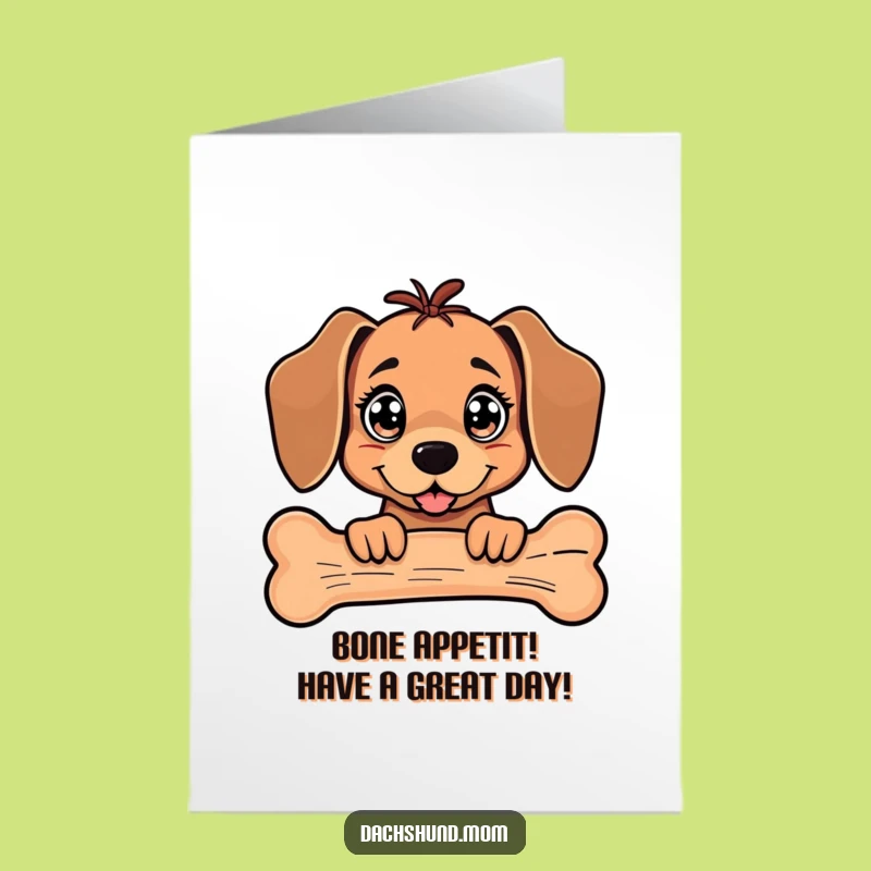 Free Printable Birthday Card: Funny Dachshund Bone Peek Card for Dog Lovers
