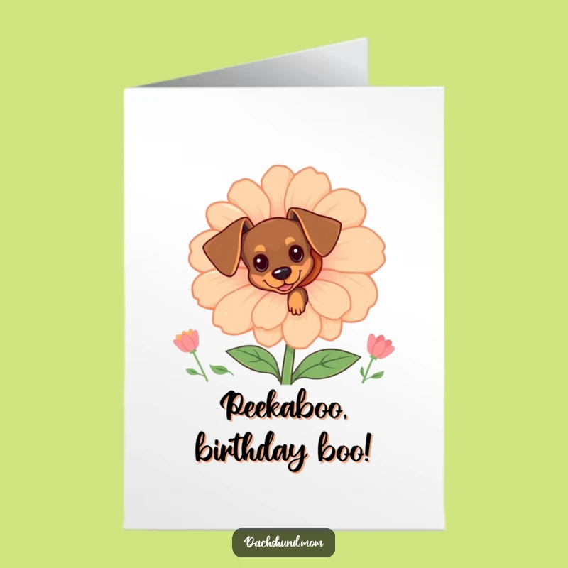 Free Printable Dachshund Birthday Card: Peek-a-Boo Pup for a Sweet Downloadable