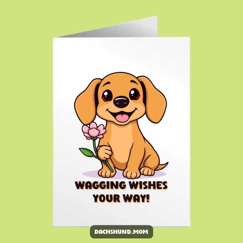 Free Printable Kawaii Dachshund Birthday Card: Funny Dog Lover Downloadable Gift