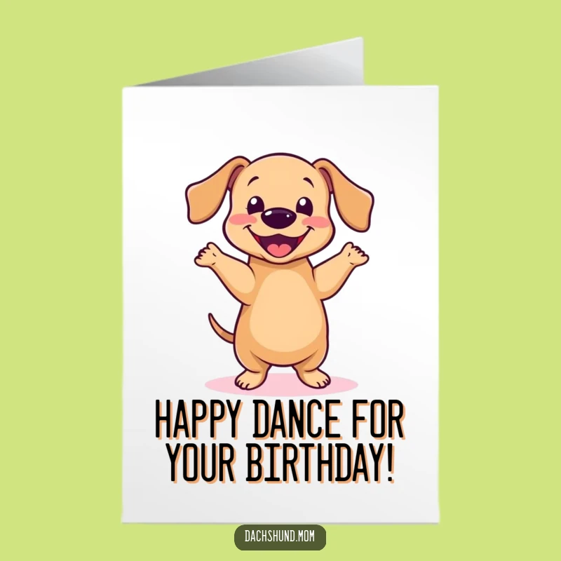 Free Printable Kawaii Dachshund Dance Card - Joyful Downloadable Birthday Greeting