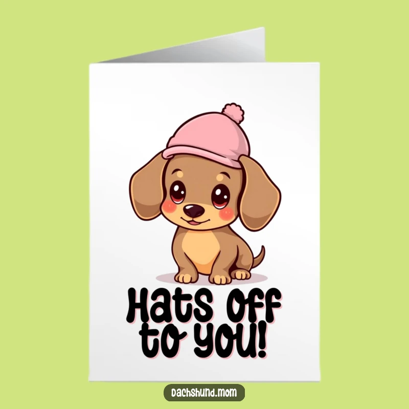 Free Printable Birthday Card: Funny Dachshund with Hat, Perfect DIY Downloadable Gift!