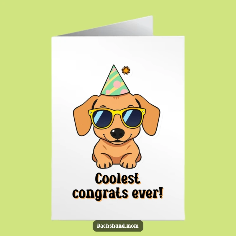 Free Printable Congrats Card: Dapper Dachshund Party Style - Celebrate Download