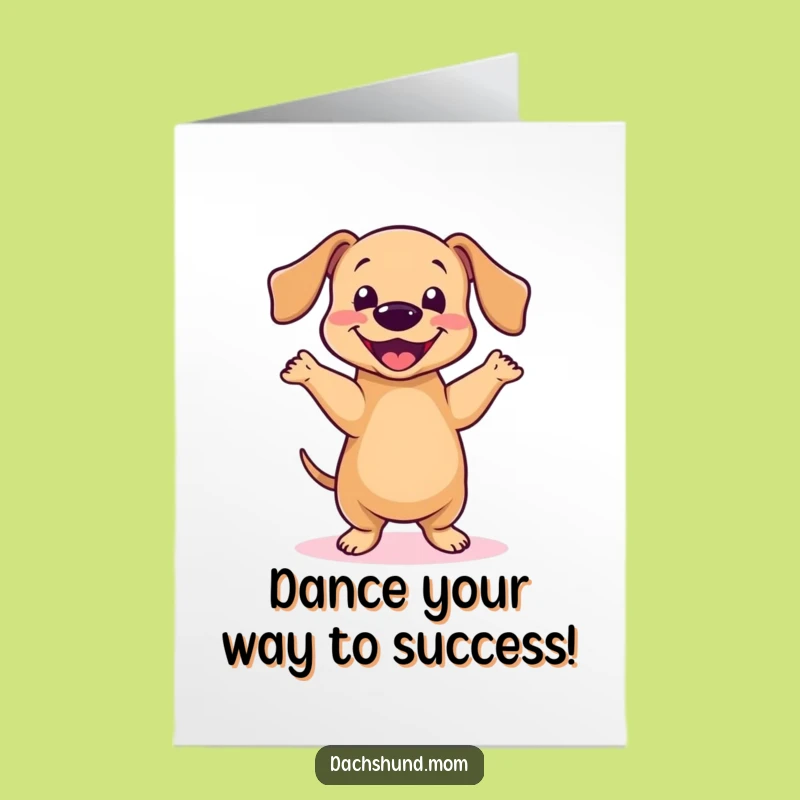Free Printable Kawaii Dachshund Dance Card - Cheerful Downloadable Congrats