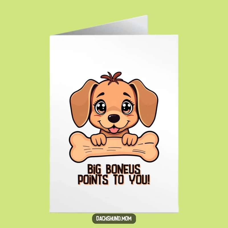 Free Printable Congrats Card: Humorous Dachshund Bone Surprise for Achievements