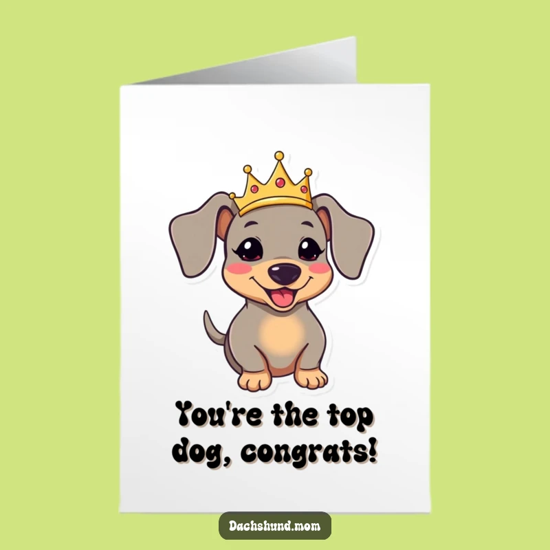 Free Printable Congrats Card: Royal Dachshund Crowned for Success!