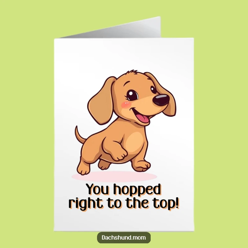 Free Printable Hopping Dachshund Congrats Card - Fun DIY Downloadable Gift