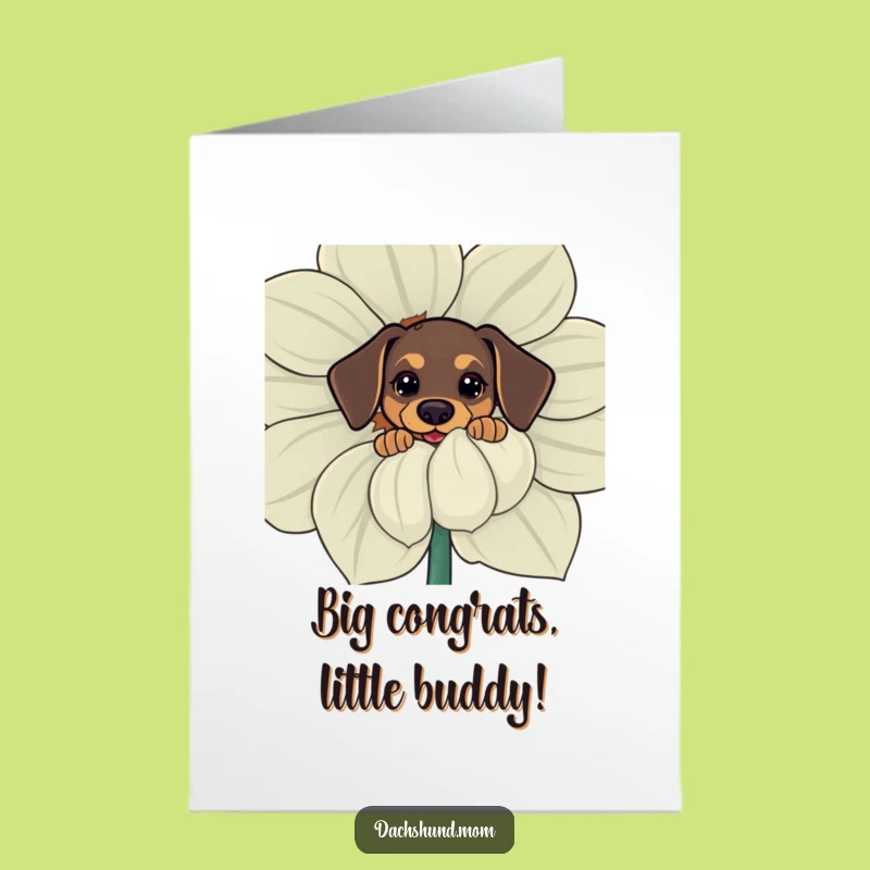 Free Printable Kawaii Dachshund Congrats Card - Adorable Surprise for Celebrations Download