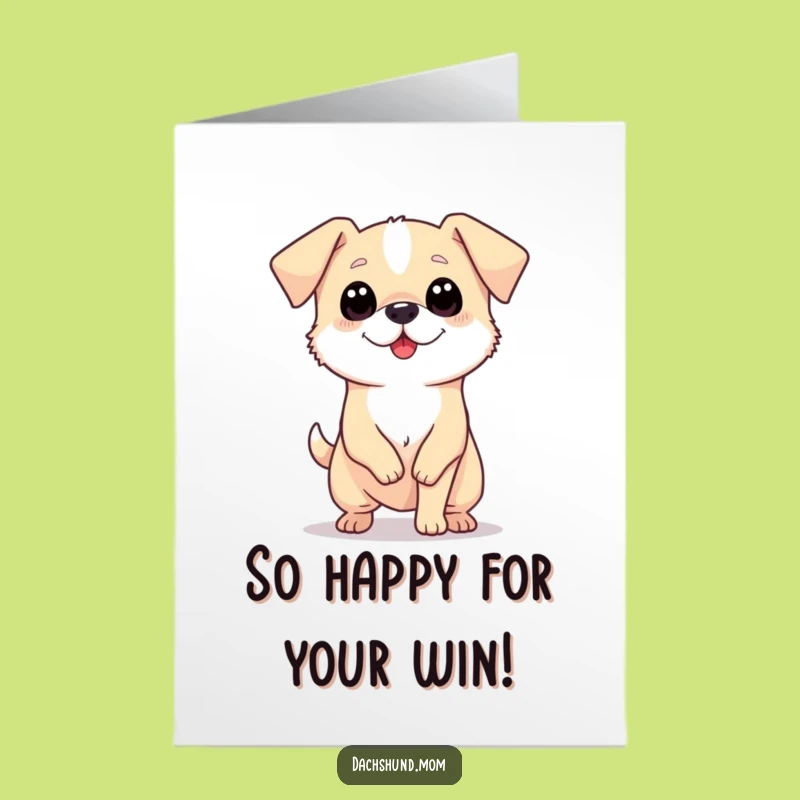 Enthusiastic Free Printable Long Dog Congrats Card: Wiggly Pup for a Joyful Downloadable Gift