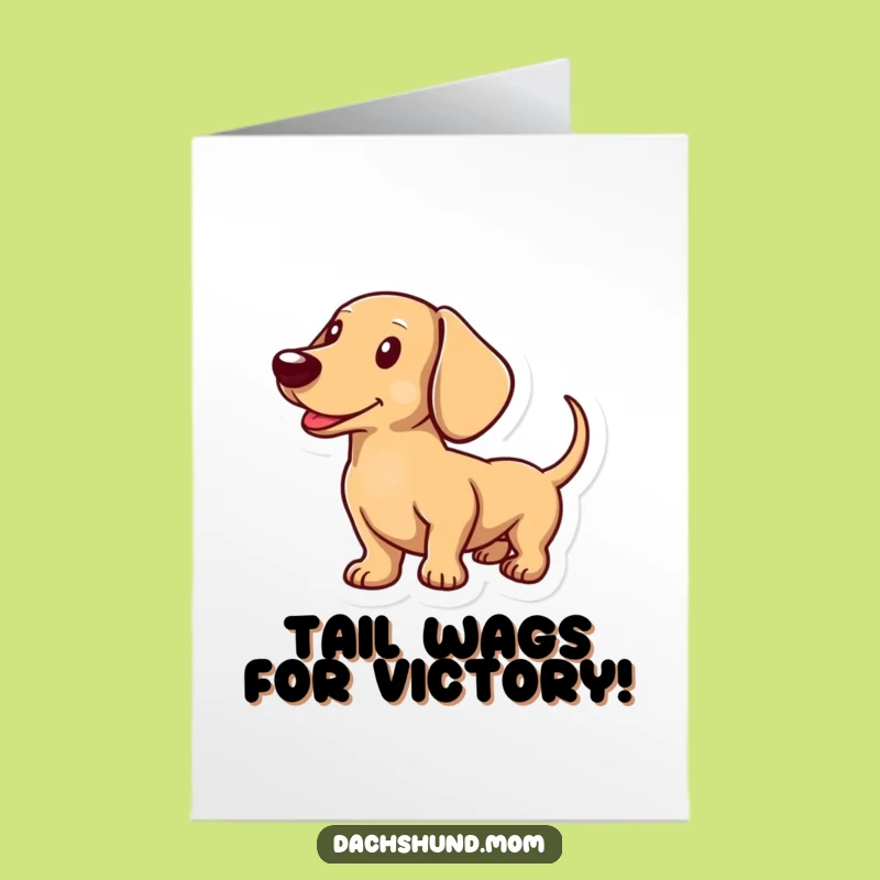 Free Printable Congrats Card: Enthusiastic Dachshund Tail Wag - Instant Download