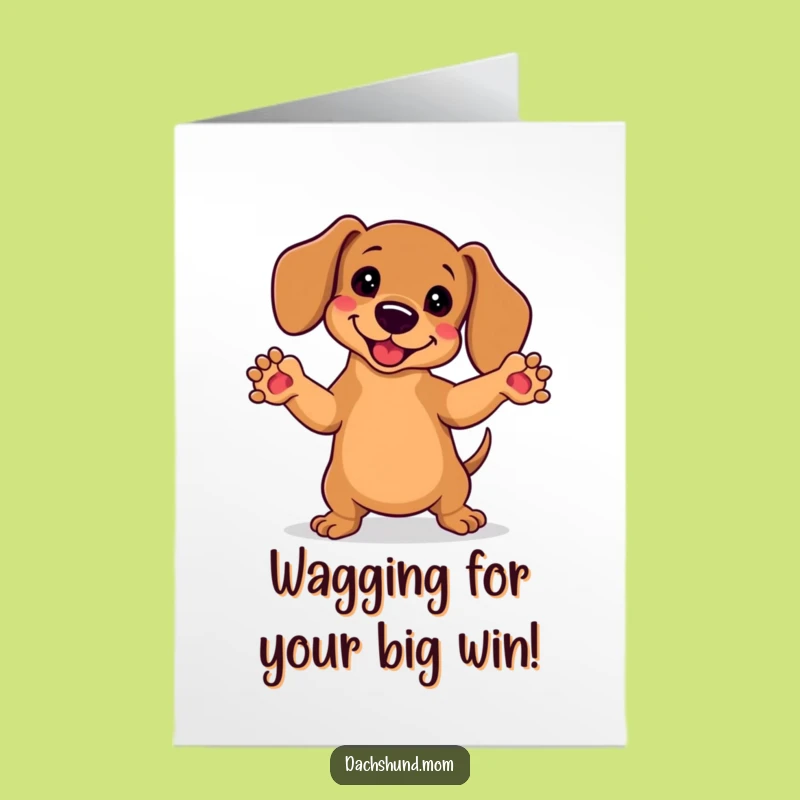 Free Printable Congrats Card: Dachshund Dance Celebration Downloadable