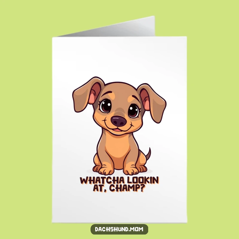 Free Printable Congrats Card: Curious Kawaii Dachshund, Humorous Dog-Themed Downloadable Gift