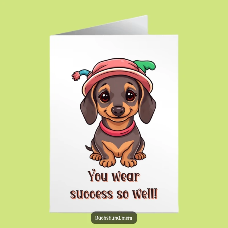 Free Printable Dachshund Hat Congrats Card - Fun DIY Downloadable Gift
