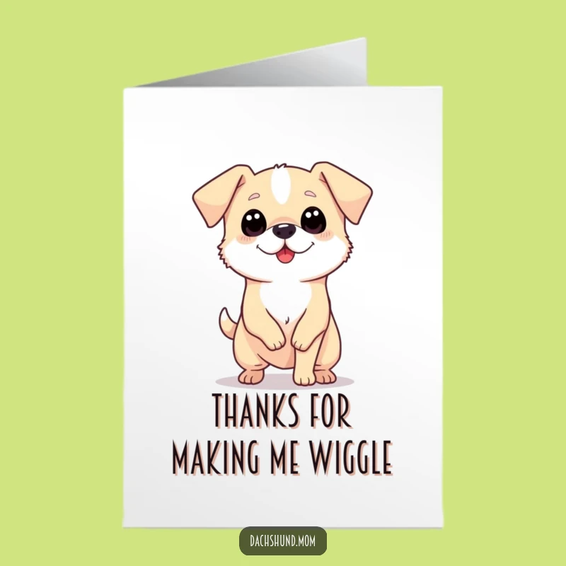 Expressive Free Printable Long Dog Thank You Card: Wiggly Pup for a Sweet Downloadable Gift