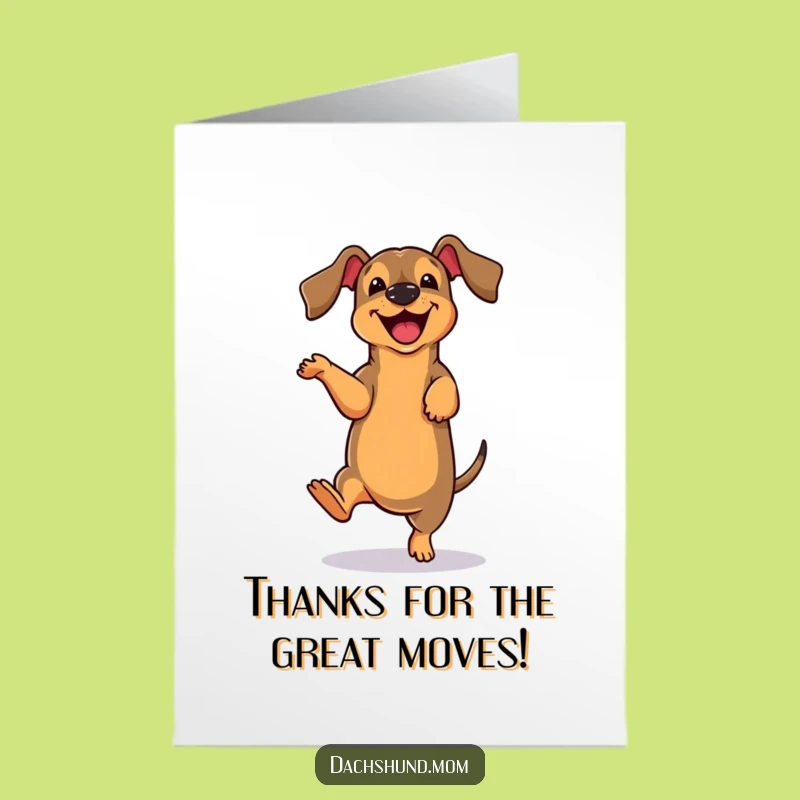 Free Printable Dachshund Thank You Card: Dancing Pup for a Sweet Downloadable