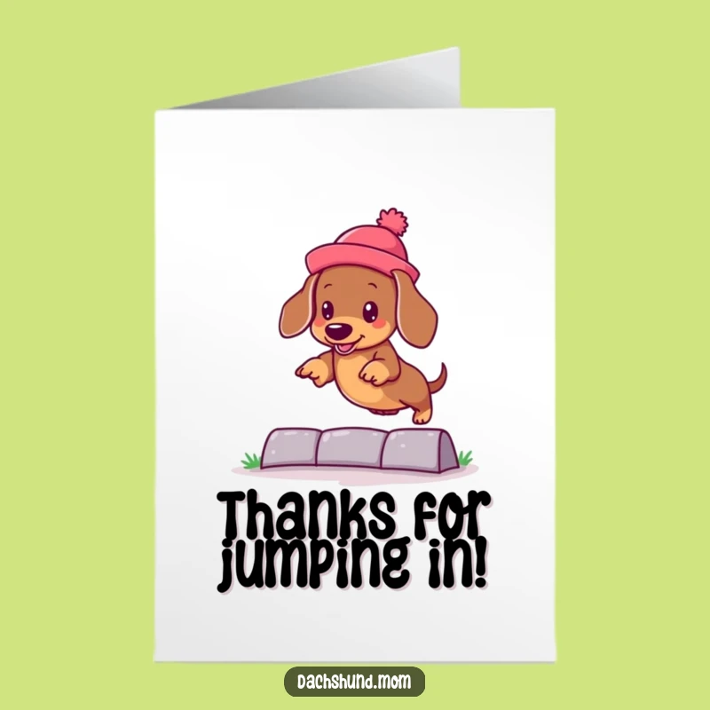 Free Printable Dachshund Thank You Card: Silly Hat Dog for a Fun Downloadable