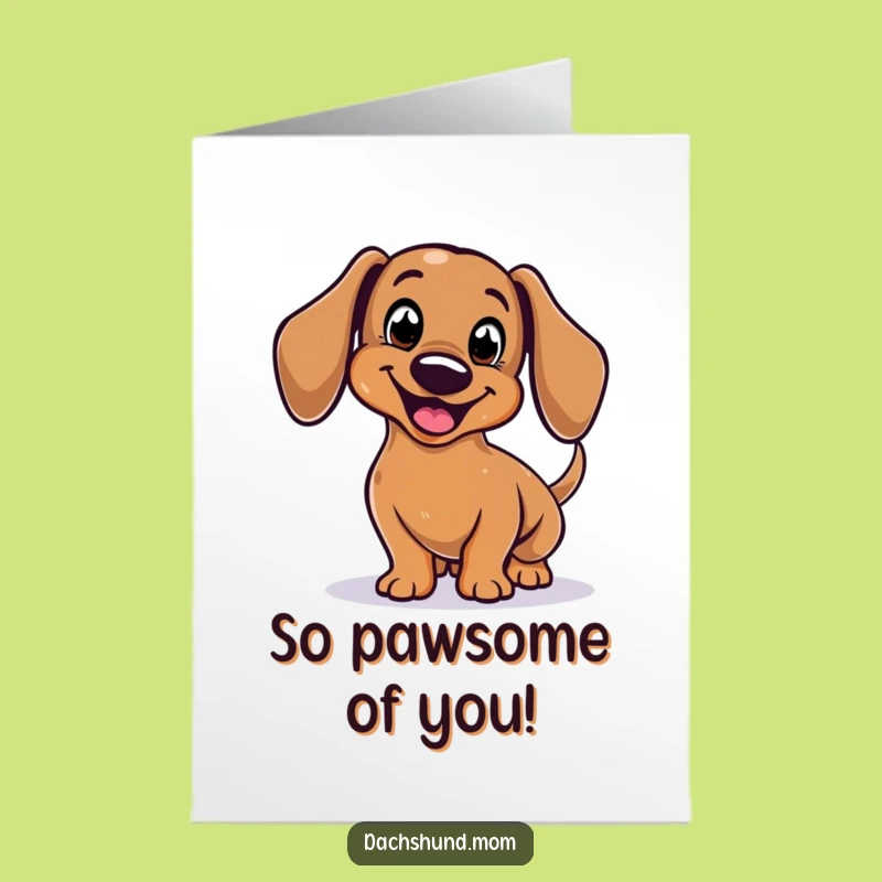 Free Printable Dachshund Thank You Card: Wagging Tail Gratitude Downloadable