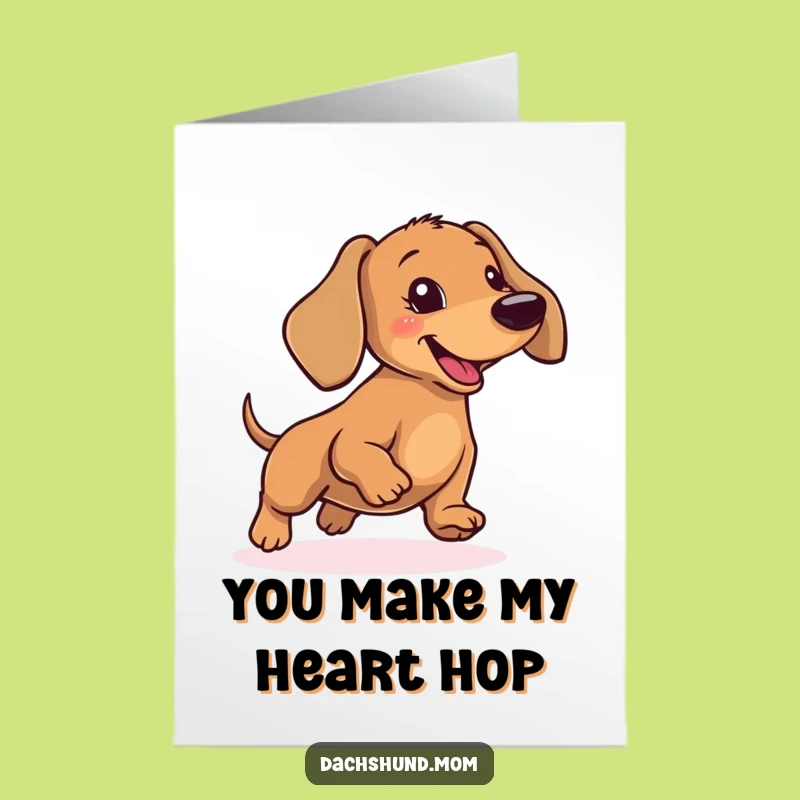 Free Printable Funny Hopping Dachshund Thank You Card - Joyful DIY Downloadable Gift