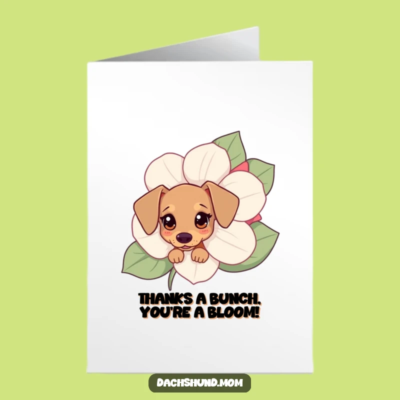 Free Printable Kawaii Dachshund Thank You Card: Cute Doggo Downloadable Gift for Expressing Gratitude