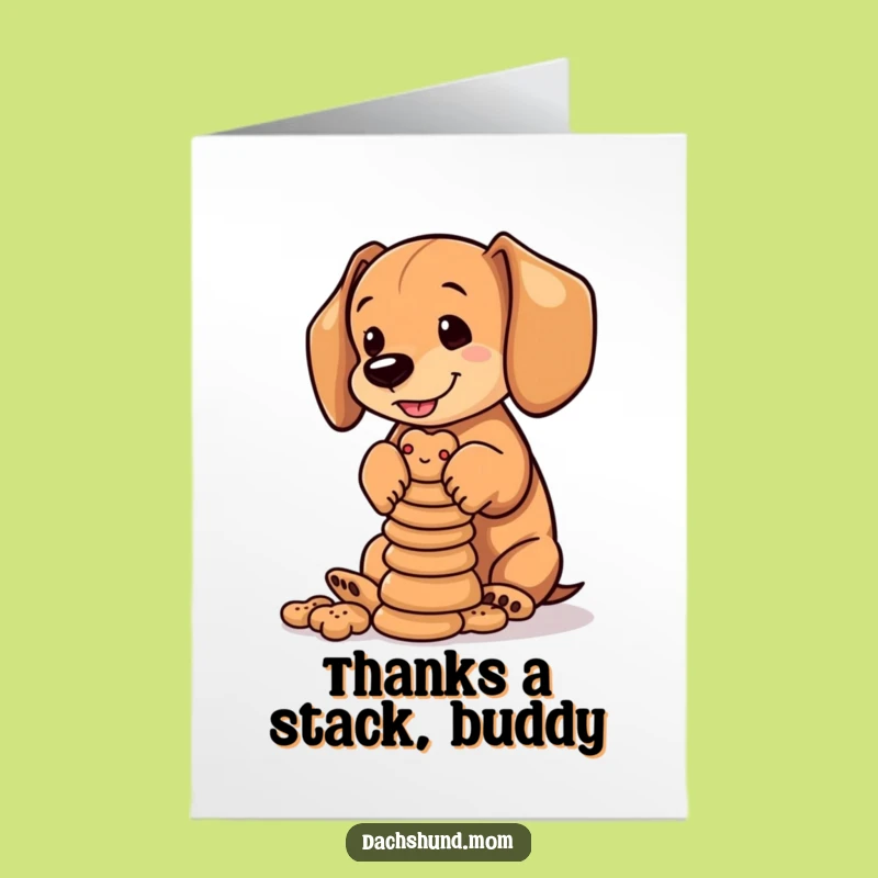Free Printable Thank You Card: Dachshund Cub, Biscuit Tower, Heartfelt DIY Gift