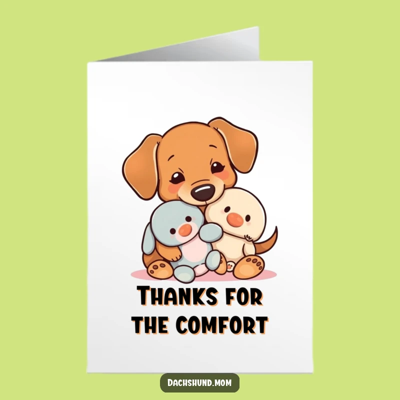 Free Printable Thank You Card: Dachshund & Plush, Sweet DIY Gift!