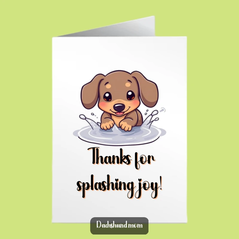 Free Printable Thank You Card: Dachshund's Splash of Gratitude