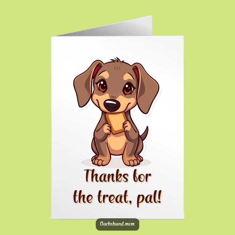 Free Printable Thank You Card: Sneaky Dachshund Treat Grab Downloadable