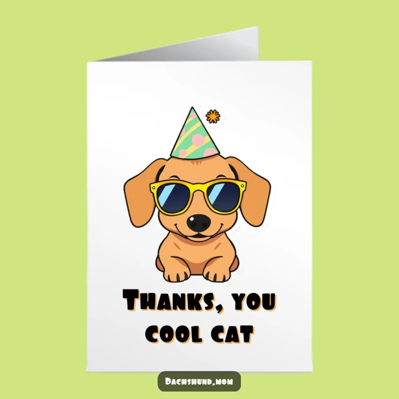 Free Printable Thank You Card: Stylish Dachshund Party Thanks - Fun Download
