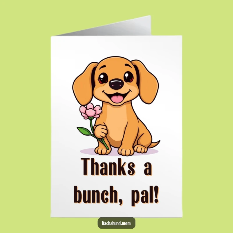 Free Printable Kawaii Dachshund Thank You Card: Funny Dog Downloadable Gift