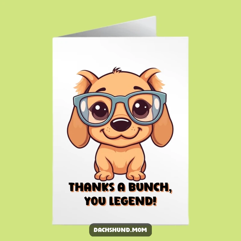 Funny Free Printable Dachshund Thank You Card: Goofy Dog Expresses Gratitude