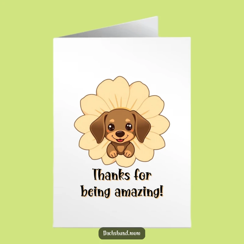 Free Printable Thank You Card: Dachshund Bloom, a Funny Downloadable Gift