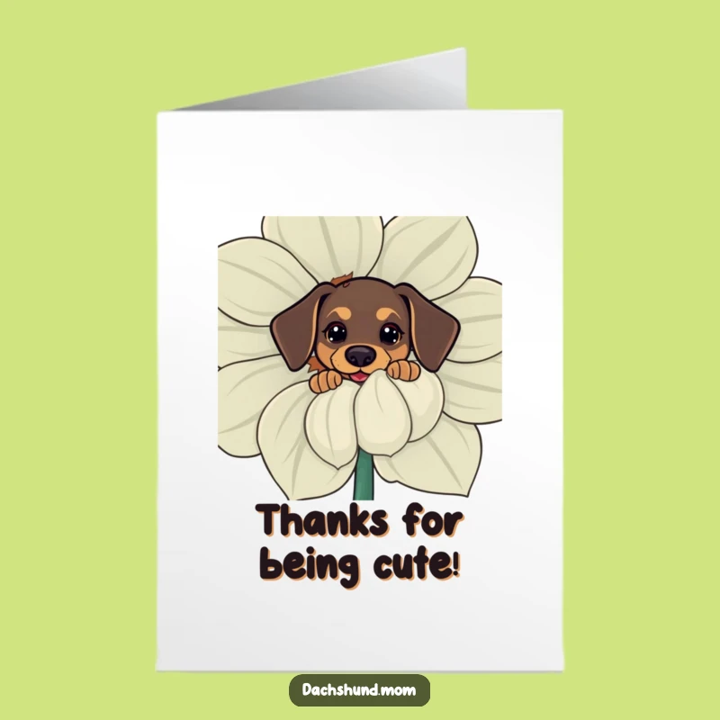 Free Printable Kawaii Dachshund Thank You Card - Cute Pup Expresses Gratitude Download
