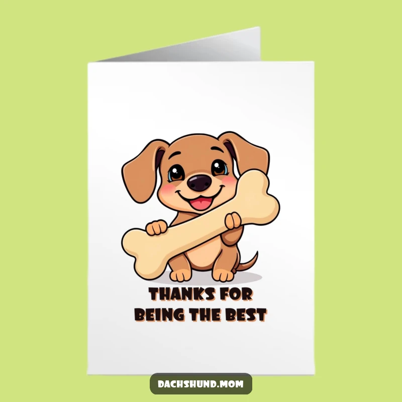 Free Printable Kawaii Dachshund Thank You Card - Grateful Bone Downloadable Gift