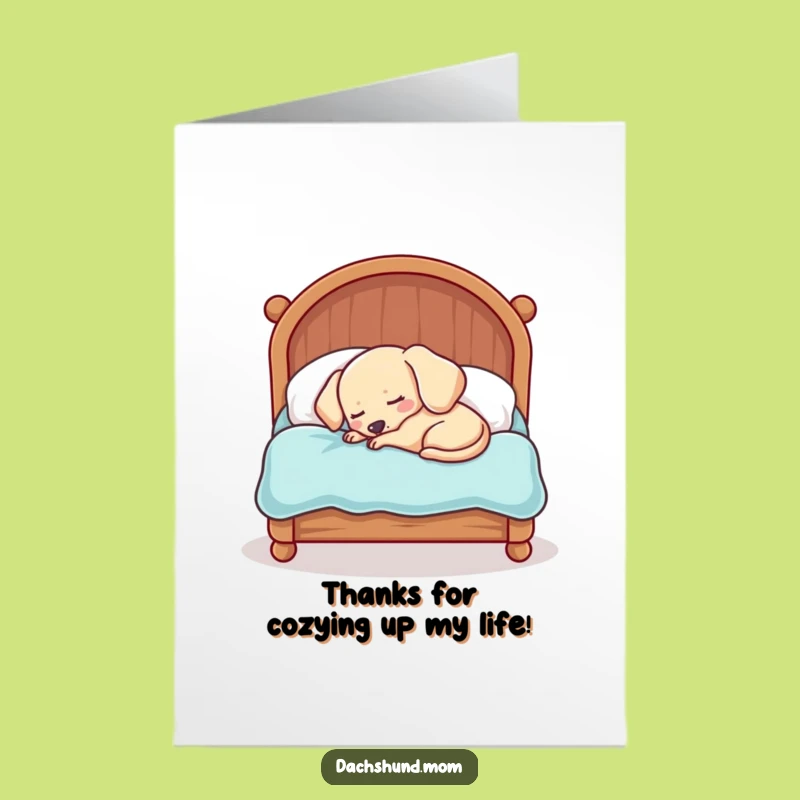 Free Printable Thank You Card: Adorable Dachshund Rest, Humorous Gratitude Downloadable