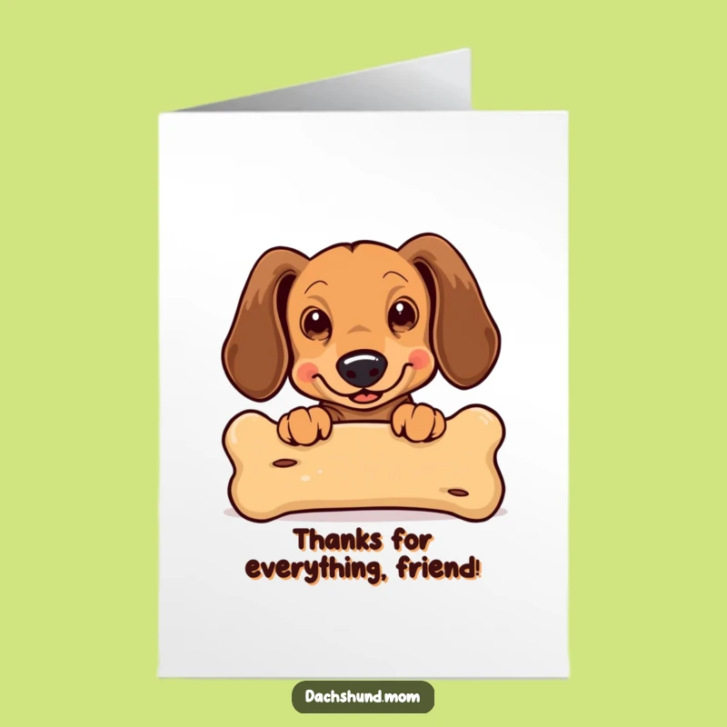 Free Printable Kawaii Dachshund Thank You Card: Bone-ified Gratitude Downloadable