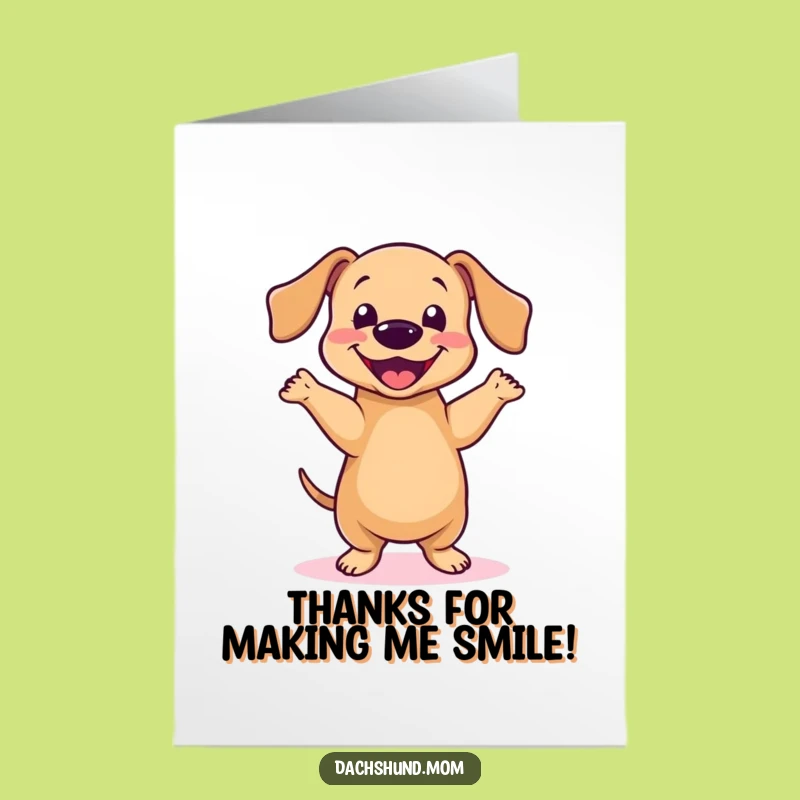 Free Printable Kawaii Dachshund Dance Card - Grateful Downloadable Thank You Note