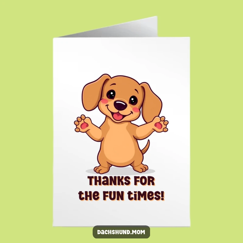 Free Printable Thank You Card: Dancing Dachshund Thanks You Downloadable