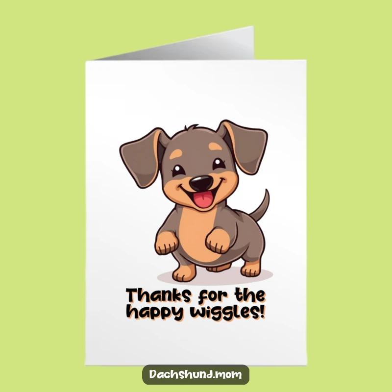 Free Printable Thank You Card: Kawaii Dachshund's Wiggle of Gratitude