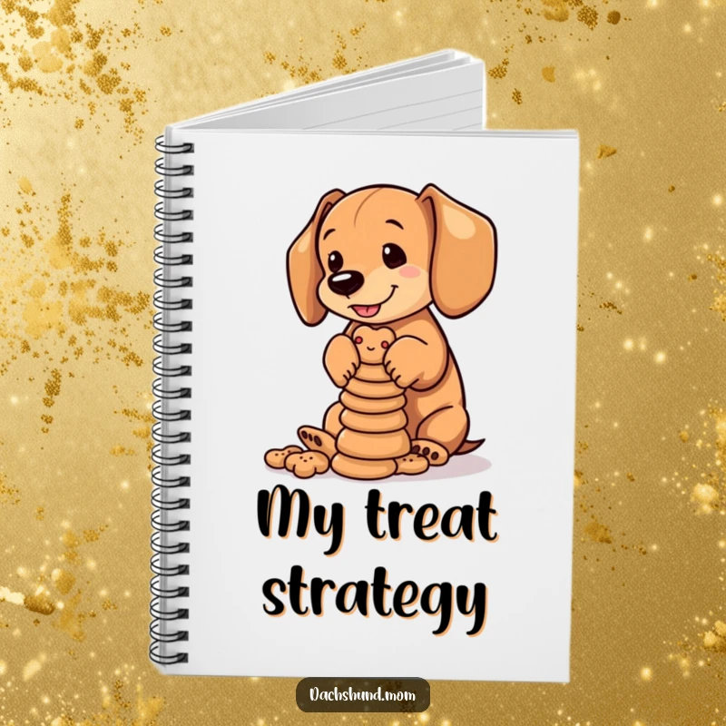 Funny Dachshund Biscuits Notebook: Dachshund cub balancing biscuits for writing notes. Humorous and skillful stationery.
