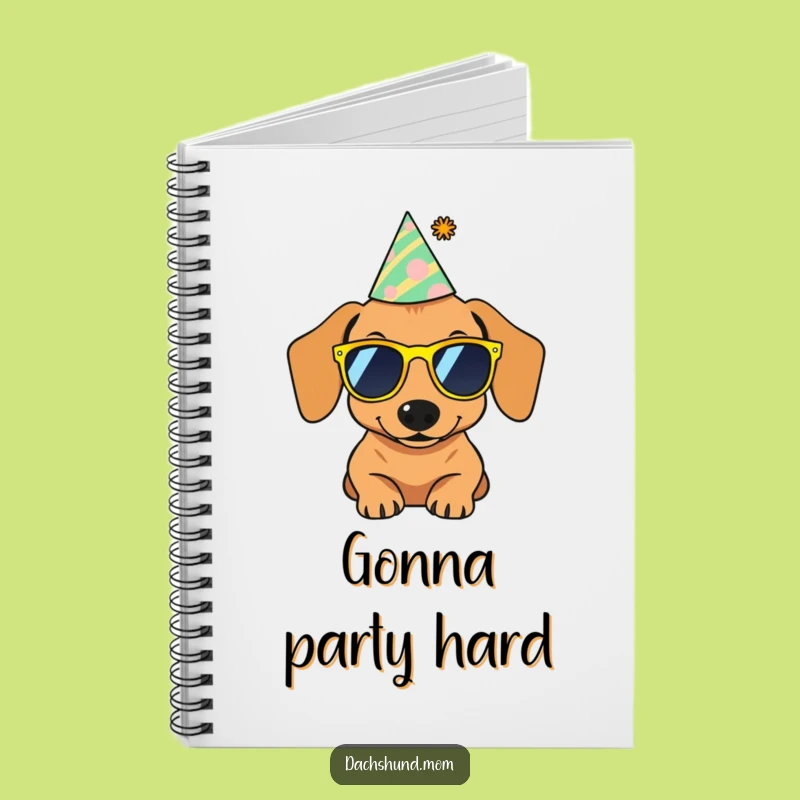 Funny Dachshund Party Notebook: Cool Sausage Dog Journal Gift