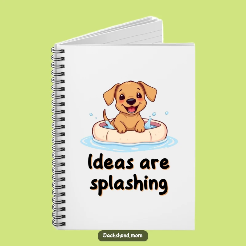Funny Dachshund Puppy Pool Splash Notebook: Jot Down Fun Ideas