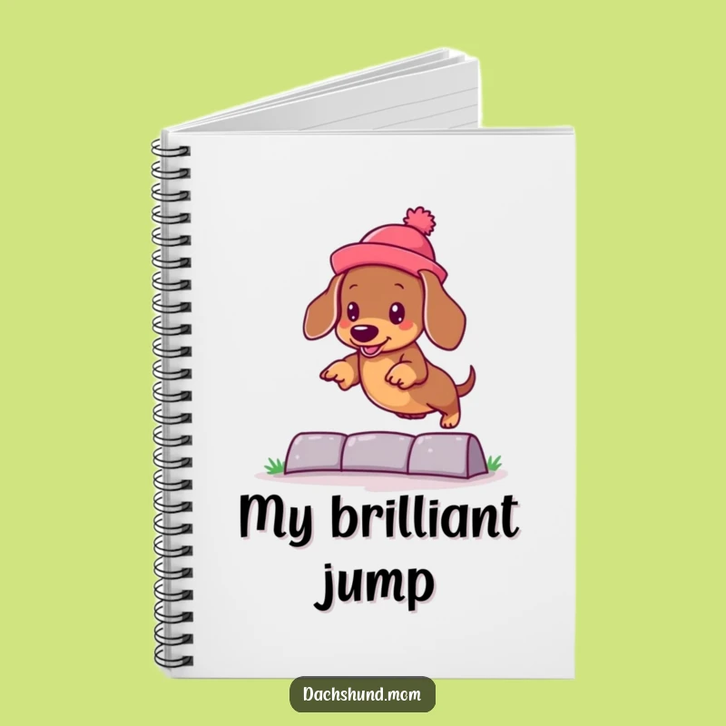 Funny Kawaii Dachshund Hat Jump Notebook: Jot Down Ideas with Playful Pups