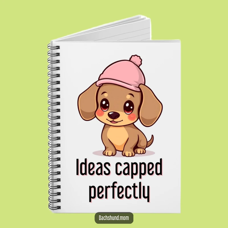 Funny Kawaii Dachshund Hat Notebook: Jot Down Notes with Canine Class
