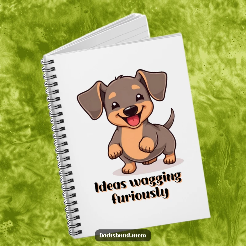Funny Kawaii Dachshund Notebook: A cute dachshund wiggles its short tail with pure joy, ready to record your every thought.