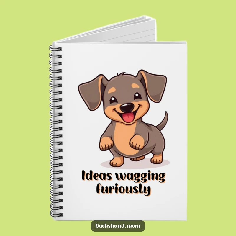 Funny Kawaii Dachshund Joyful Tail Wiggle Notebook - Journal Your Happy Thoughts